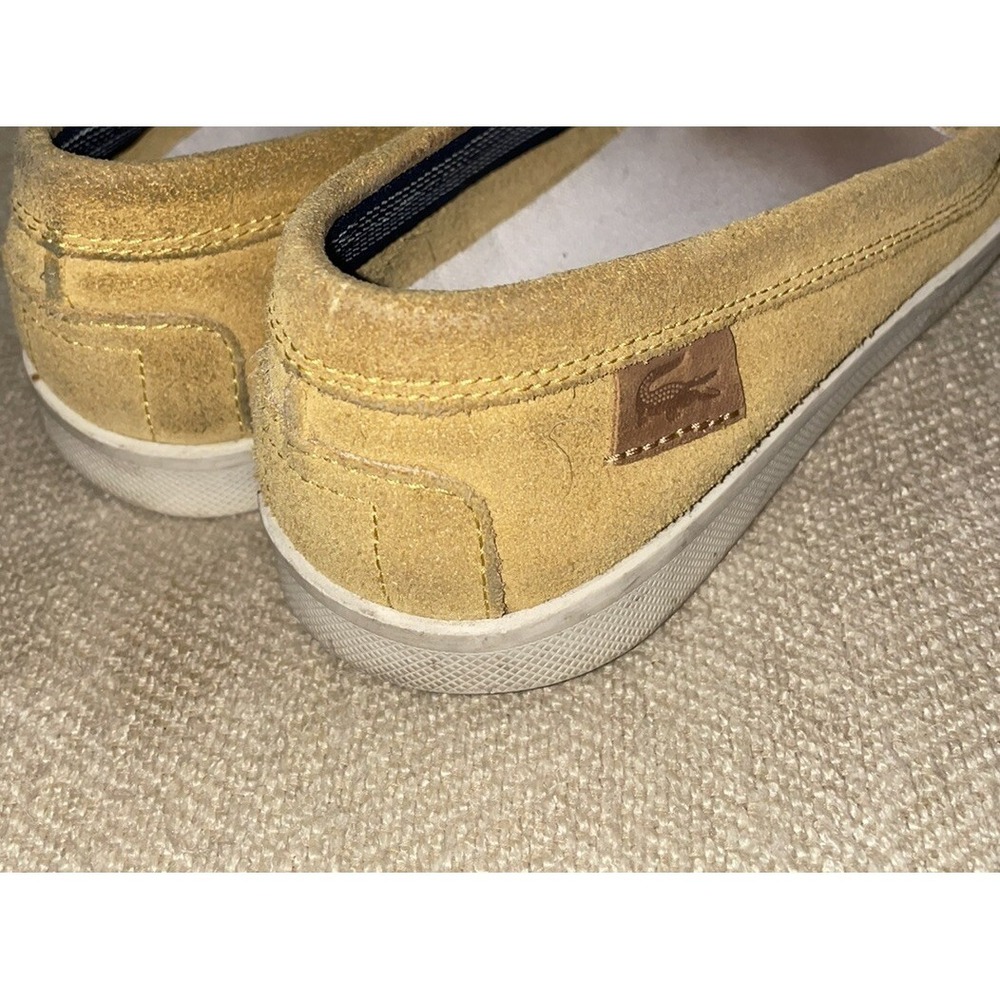 Lacoste Women's Size 6.5 Slip On mustard yellow suede penny Loafers‎